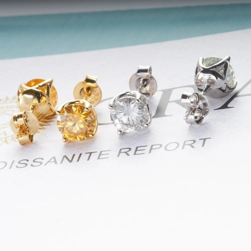 

Классические серьги из стерлингового серебра 925 пробы для очаровательной леди с драгоценным камнем муассанитом 1 карат d, цвет vvs, женские серьги с муассанитом 1 карат