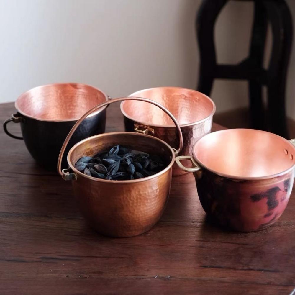 Secchiello per Ghiaccio in Rame Vintage, Portatile da Esterno Fatto a Mano di Piccole Dimensioni, Secchiello Refrigerato per Birra e Bevande, Secchiello per Conservazione Cubetti di Ghiaccio, Stoviglie