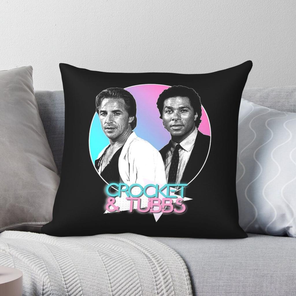 Crockett Und Tubbs Miami Vice Quadratisches Kissenbezug Polyester Leinen Samt Muster Reißverschluss Dekor Kissenhülle Sofakissenbezug