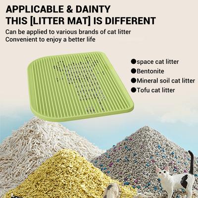 Cat Litter Mat 1.6ftx1.3ft Washable Cat Litter Mat, Large Double Scatter Control Layer Mat, Urine & Waterproof Kitty Litter Mat