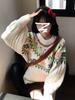Women's Fair Isle Crew Neck Pullover Sweater - Spring/Summer Loose Fit Knit Top