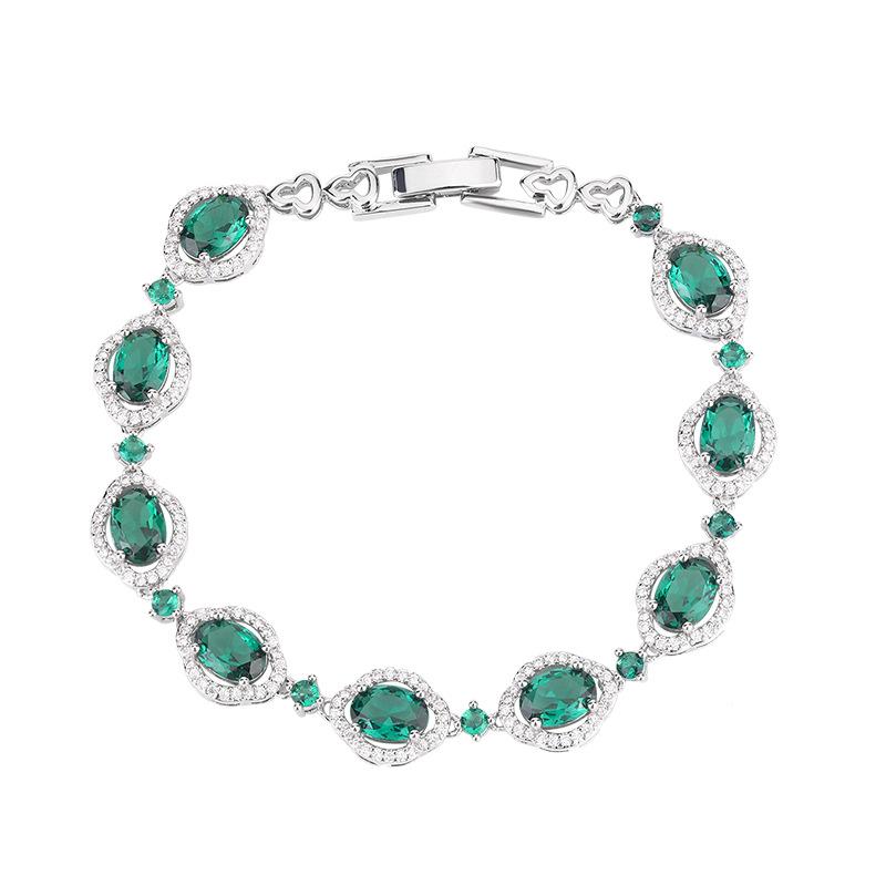 Herbst und Winter neue Mode Armband farbigen Schatz Frauen rosa Diamant Smaragd Licht Luxus exquisite vielseitig Schmuck Mode