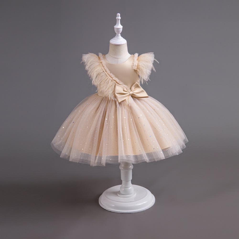 

Платье принцессы из тюля для девочек для выступления на фортепиано 130cm абрикосовый