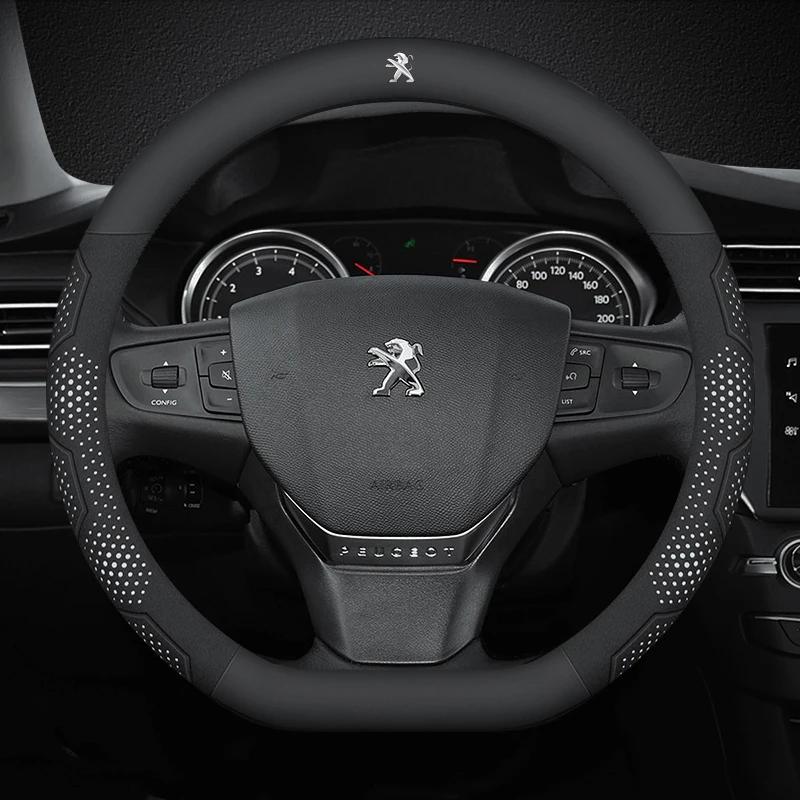 Car Steering Wheel Cover For Peugeot 106 107 108 206 207 208 301 307 308 406 407 408 508 607 2008 3008 4008 5008 GT RCZ Rifter ENH5