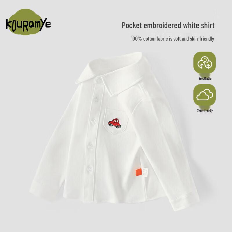 

KuWaMi Boys Spring Autumn Long Sleeve Lapel Shirt 120