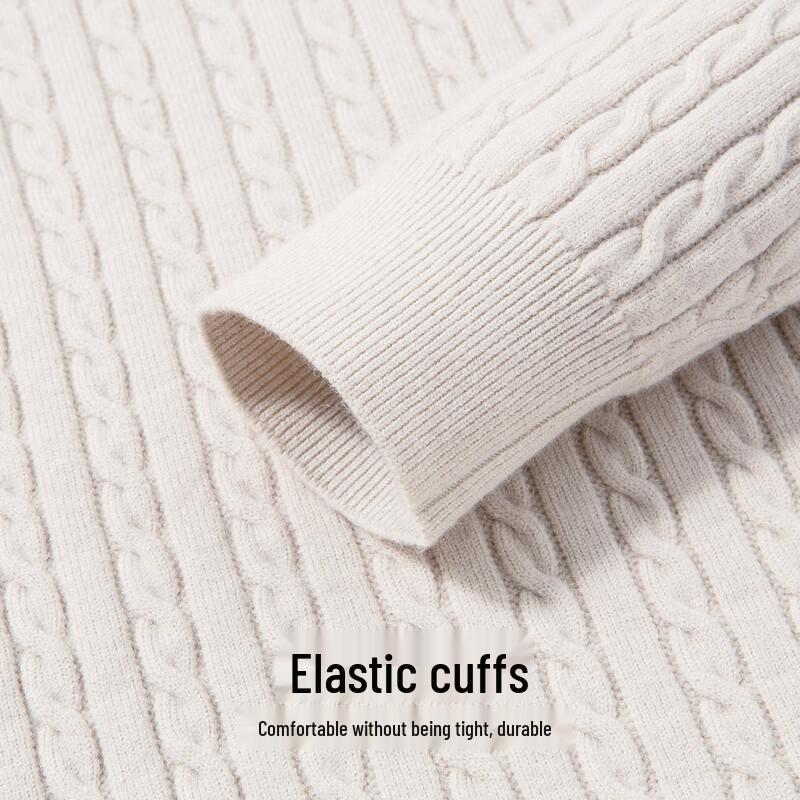 Hodo Men's Heavyweight Warm Wool Blend Mock Neck Pullover