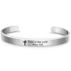 Classic Cross Bible Verse Stainless Steel Cuff Bracelet Bangle Christian Scripture Psalm Bangles For Women Men Jewelry