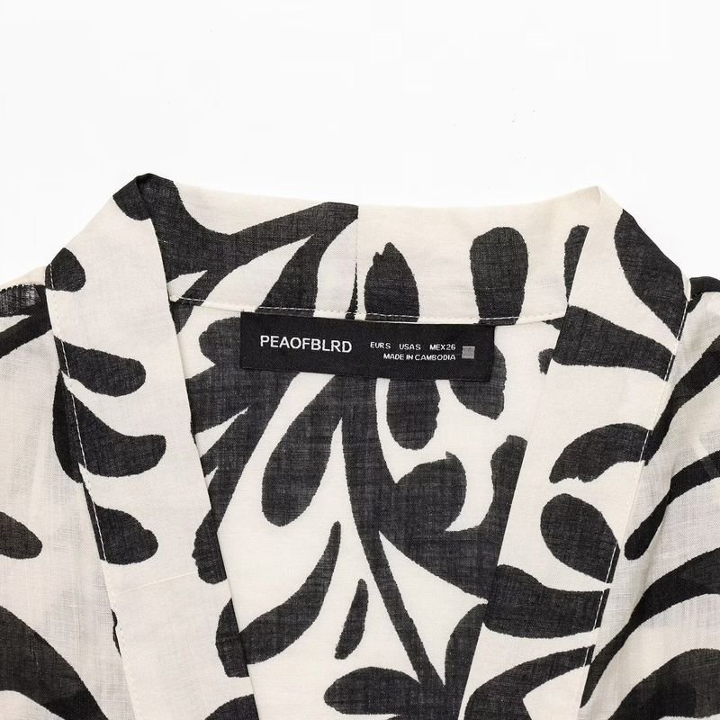 Kaslead New Arrival Women's Clothing Fashion Style Print Kimono Outerwear Casual Pants 2731084 2731089
