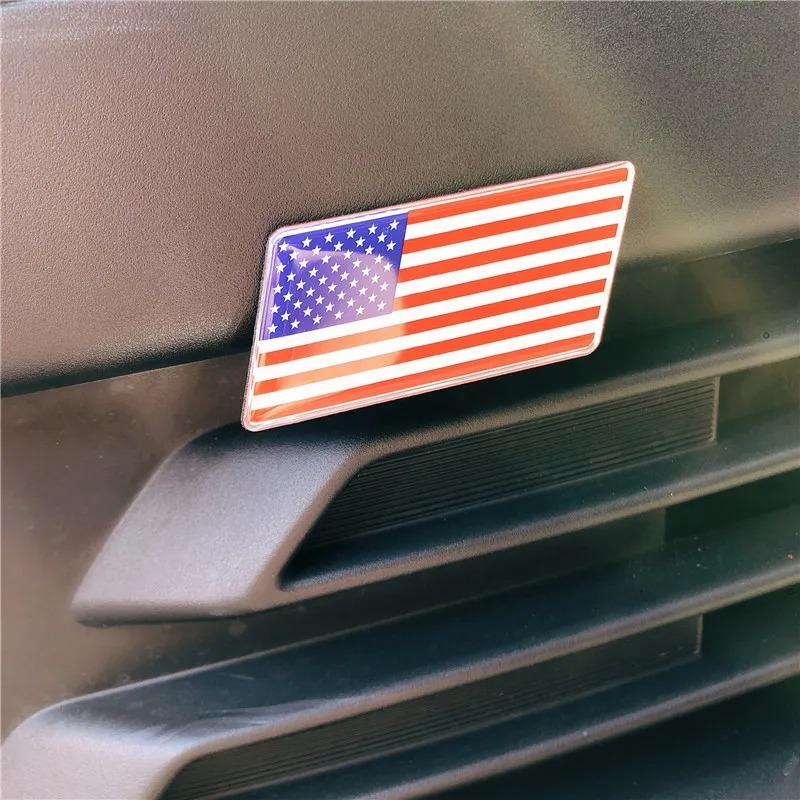 1 pièce Aluminium Drapeau Autocollants de Voiture Emblème de Calandre Badge Grande-Bretagne Allemand France Australie Amérique Russie Pièces de Voiture Accessoires Extérieurs