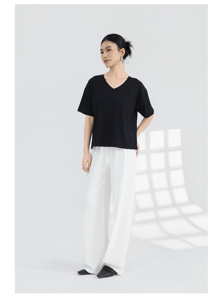 Yulu Women's Linen Straight-Leg Summer Pants - Loose, Breathable, Slimming, Versatile, and Casual Long Pants