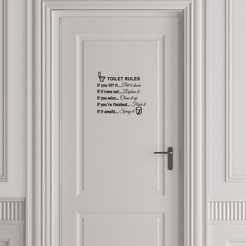 Toilet Rules Toilet Stickers Bathroom Bathroom Removable Home Decor Wall Stickers Home Decor Letter Stickers