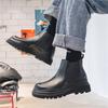 Luxury Brand Platform Men Boots Genuine Leather Chelsea Boots For Men Spring Autumn High Top Chunky Sneakers Male Short Boots