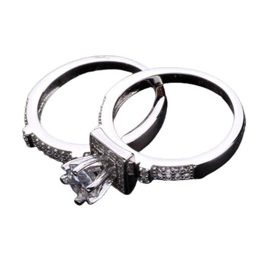 1 pár prstenů pro páry Geometrické kamínky Šperky Vynikající prsteny s jasným leskem