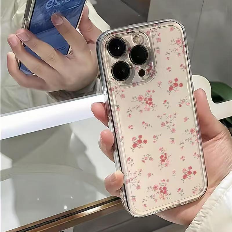 French Romantic Small Floral Application for Iphone17promax Mobile Phone Case Apple 15/14pro Japan and Korea 13/16E