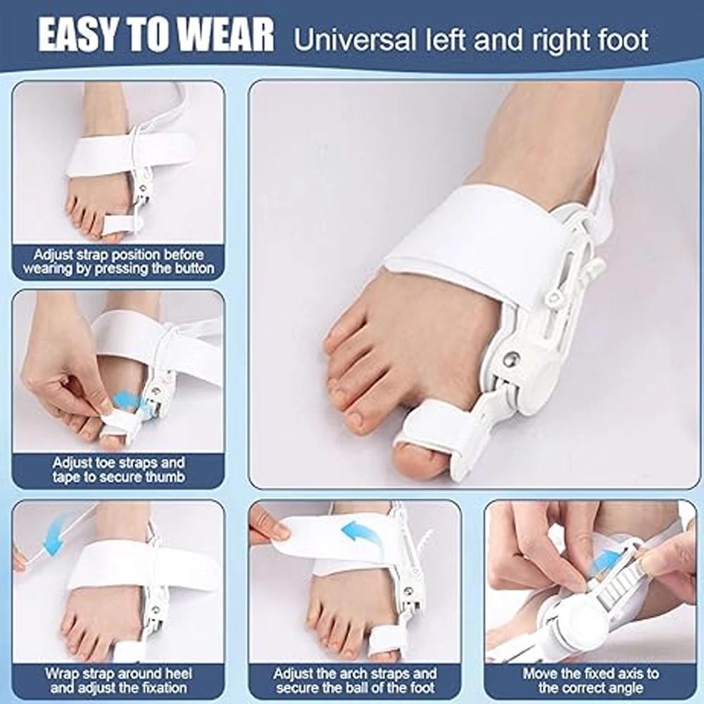 Treatmedy All-Day Bunion Corrector, Adjustable Toe Straightener Splint For Hallux Valgus & Big Toe Pain Relief For Women & Men