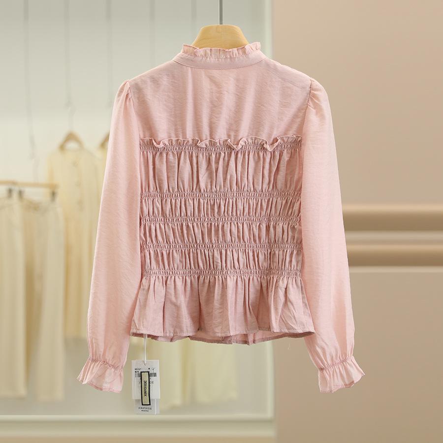 Hanfeng Dámská letní košile s volánky a rozšířenými rukávy