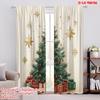 2pcs,2D Plane Printing Curtains&Window Treatment Christmas Tree Gifts Stars_a (3) Polyester Woven (without Rod) Home Decor for