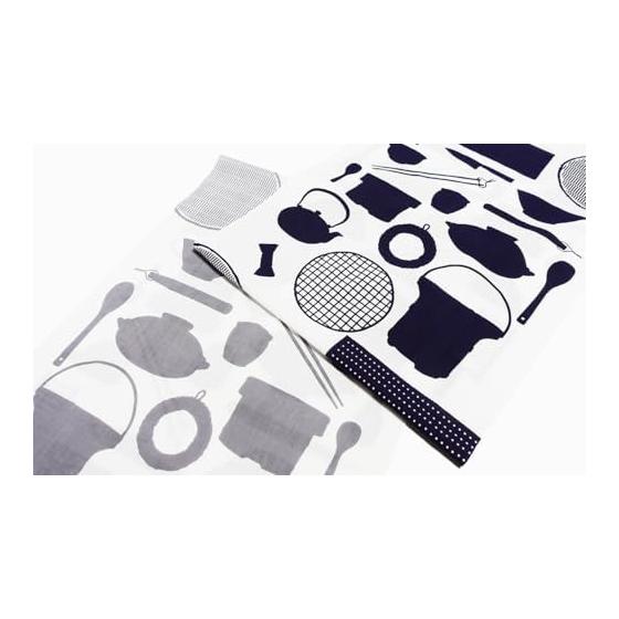 Somen Anbo Tenugui "Cooking Utensils Wagashi Navy" Hand-dyed 100% Cotton Tokoka Made In Japan 35cm X 100cm A Design Inspired by Traditional Japanese