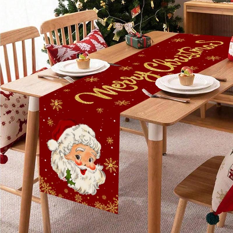 Santa Claus Christmas Table Runner Christmas Decorations For Home 2026 Xmas Table Flag Navidad Noel Gifts New Year Tablecloth