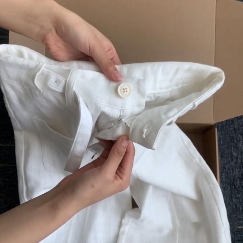 Summer Thin White HighWaist Stylish WideLeg Pants for Women  DesignForward with Front Pockets Casual Trousers