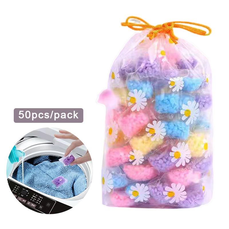 50pcs prádelna vůně korálků Granule Clean Clocking Laundry Změkčovač dlouho trvalý