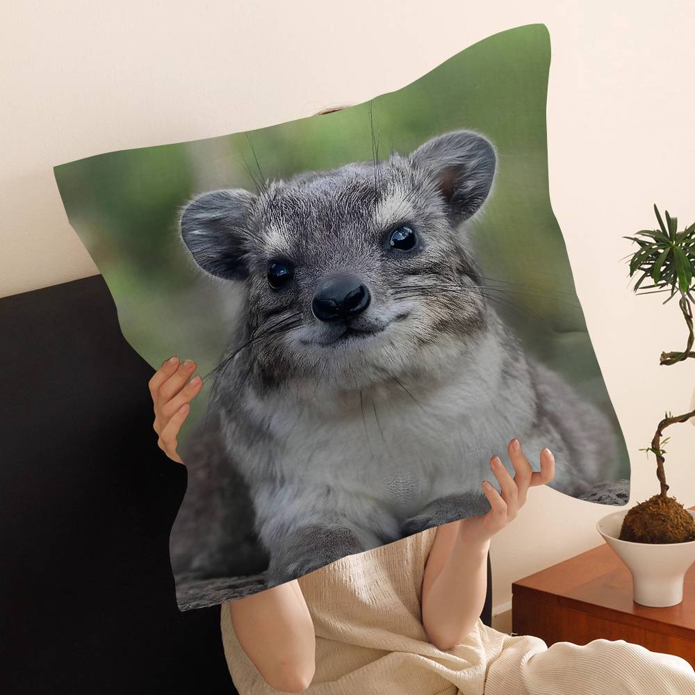 Rock Hyrax Animal Cushion Cover Pillow Cover Decor Pillowcase Printed Cushion Case for Couch