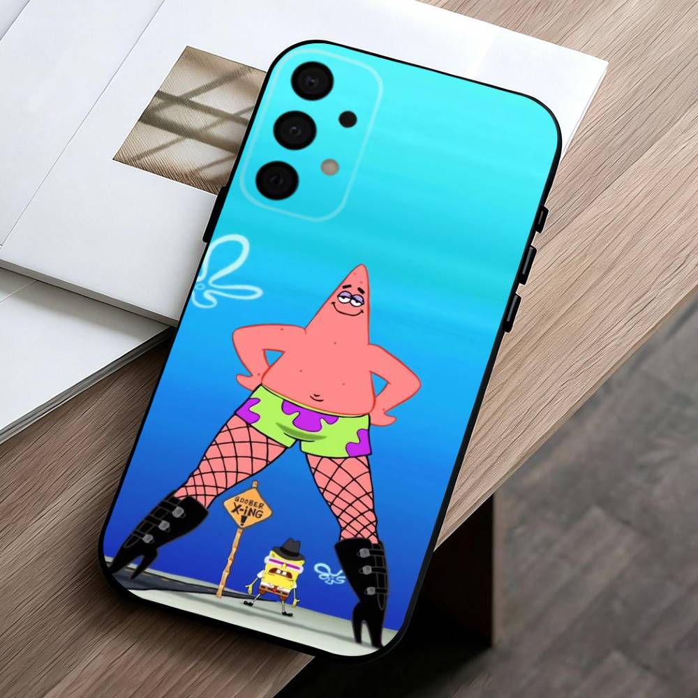 S-Sponge F-Funny B-Bob Animation phone Case For Samsung Galaxy A73,A72,A71,A70,A53,A52,A51,Others Soft Black Shell