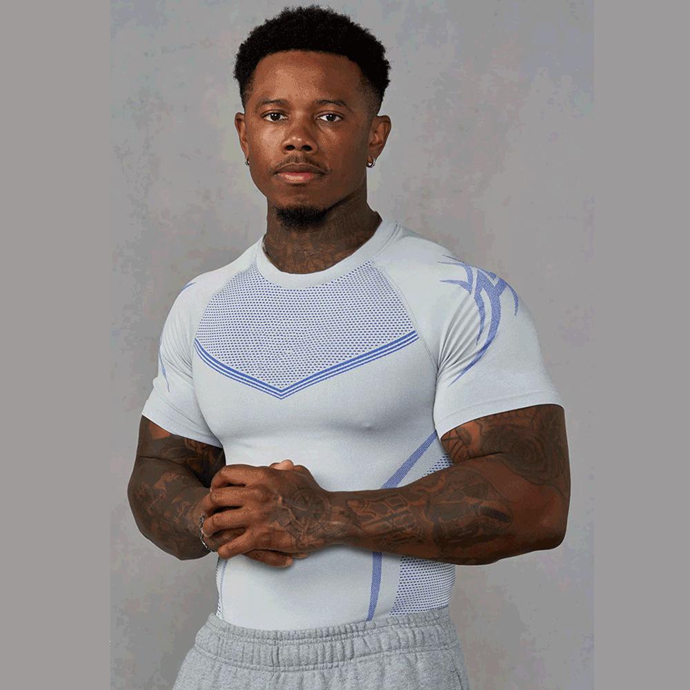YOUNGAL Men's Fitness Training Shirt: Breathable, Sweat-Absorbent, Long/Short Sleeve Options