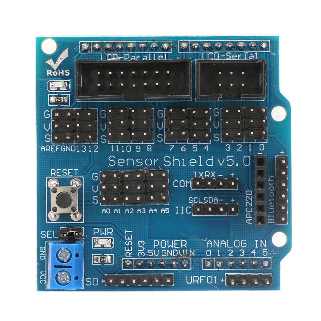 Sensor Shield V5.0 Erweiterungsboard-Modul Unterstützt Ultraschallsensor-Port, 12864 SP-Port