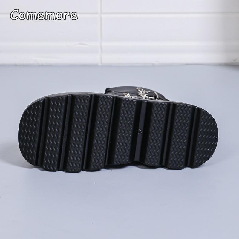 Large Size 35-43 Women's Autumn British Style Platform Wedge Heel Ankle Boots Thick Sole Motorcycle Boots Fashion Shoes Comfort