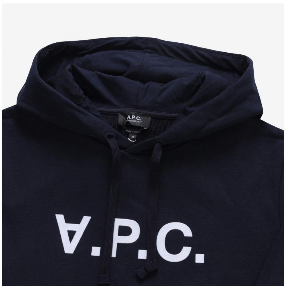 Apesse Cohbn M27908 Tiq Dunkelmarine Ecru Vpc Samt-Logo Standard Grand Common Kapuzenpullover