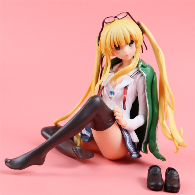 Japan New 24cm Yosuga No Sora Figure PVC Action Anime Doll Scale Ratio Model Toys Playsetss Cute White Suspender Skirt Figure for Girl Gift