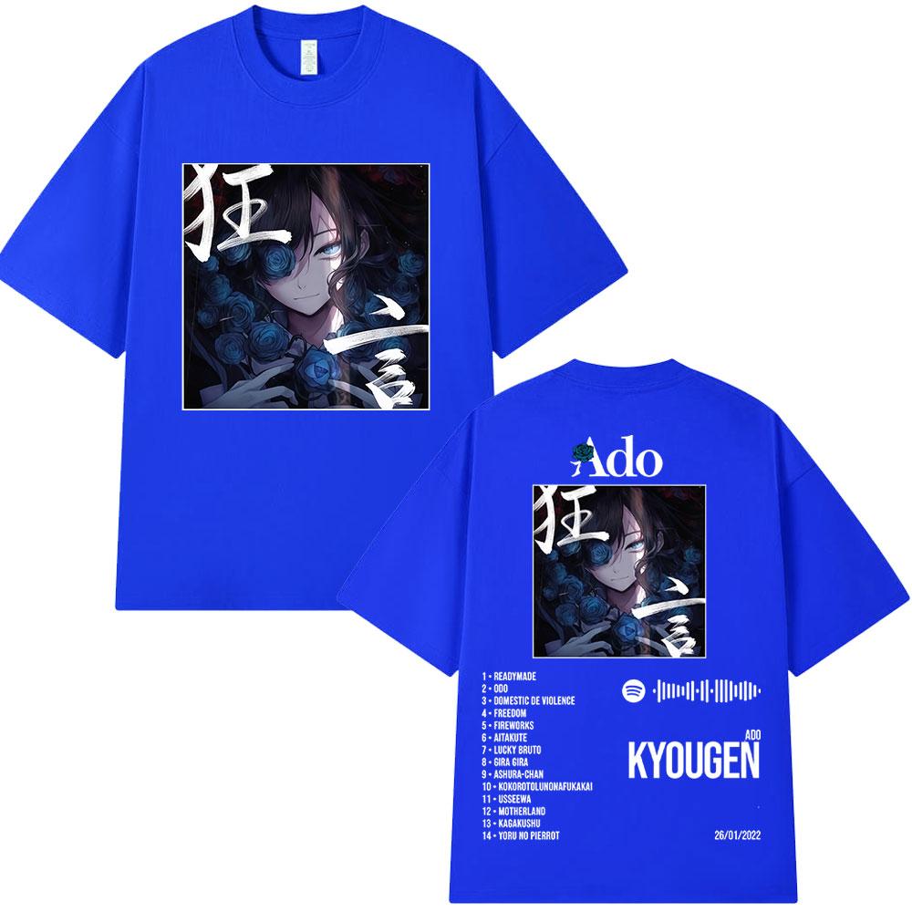 Ado World Tour 2025 Hibana Kyougen Tričko Pánské Dámské Oblečení Módní Tričko Bavlna Ležérní Krátký Rukáv Nadměrná Trička Topy