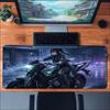 Cyberpunk Biker Anime Girl Large Extended Mouse Pad NonSlip Rubber Desk Mat With Stitched Edges For Gaming Laptop Desktop