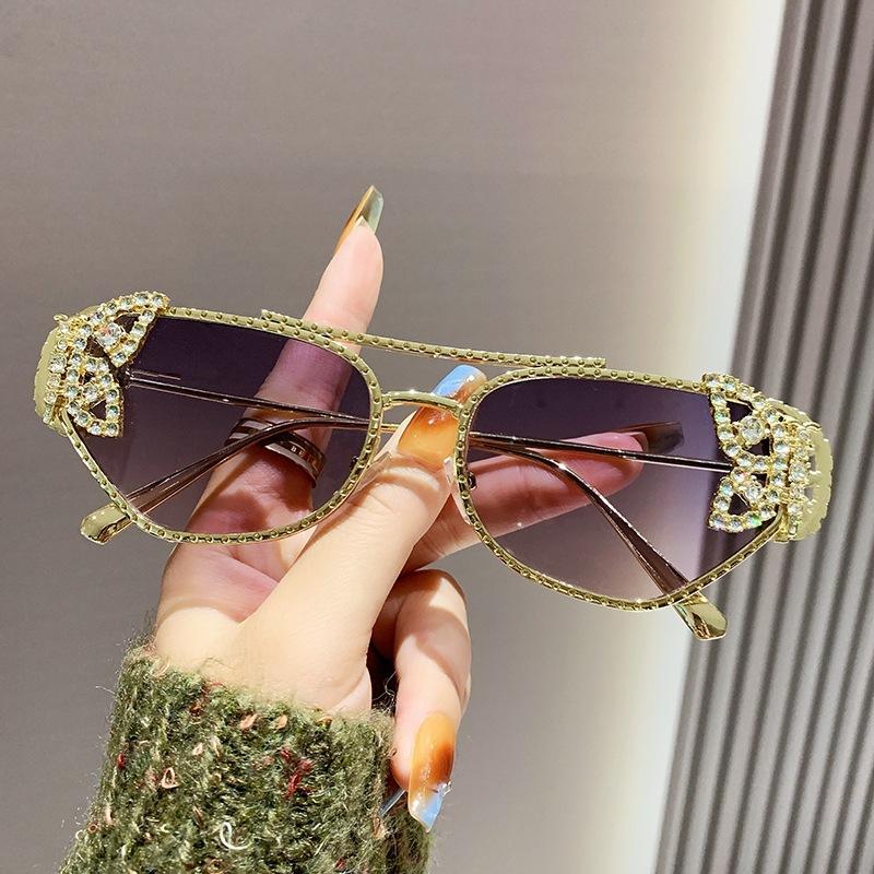 JYL TS Sunglasses UV Diamond Butterfly Polygon/98114 B-2192 темных джунглях зеленый