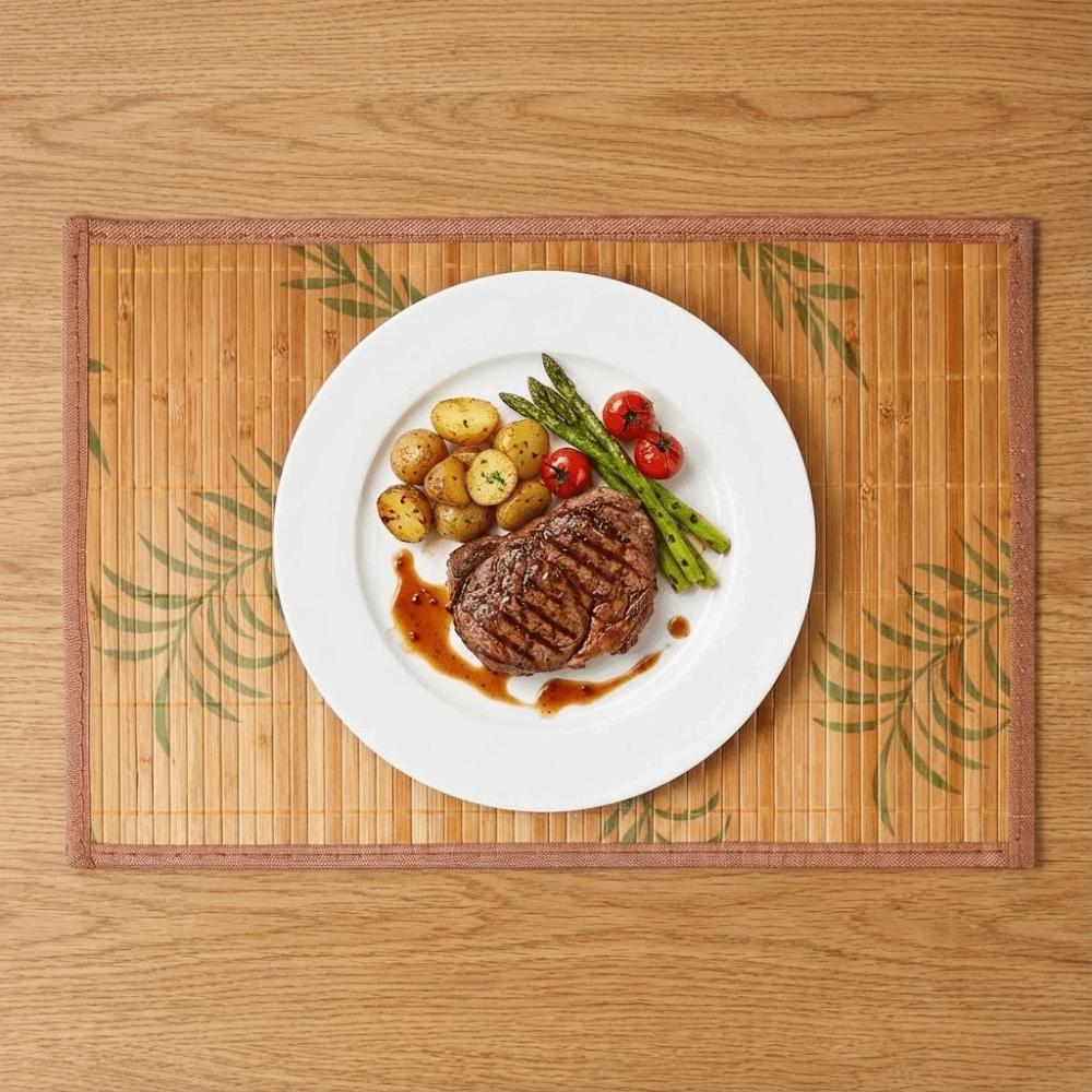 Easy-to-clean Foldable Bamboo Placemat Simple Vintage Teacup Mat Non-Slip Multi-Functional Dining Table Mat Kitchen Use