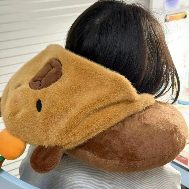 

Подушка Capybara Plush с шапочкой, милые мультяшные животные, мягкие, милые плюшевые подушки для шеи на праздничный подарок на день рождения Free Size верблюд