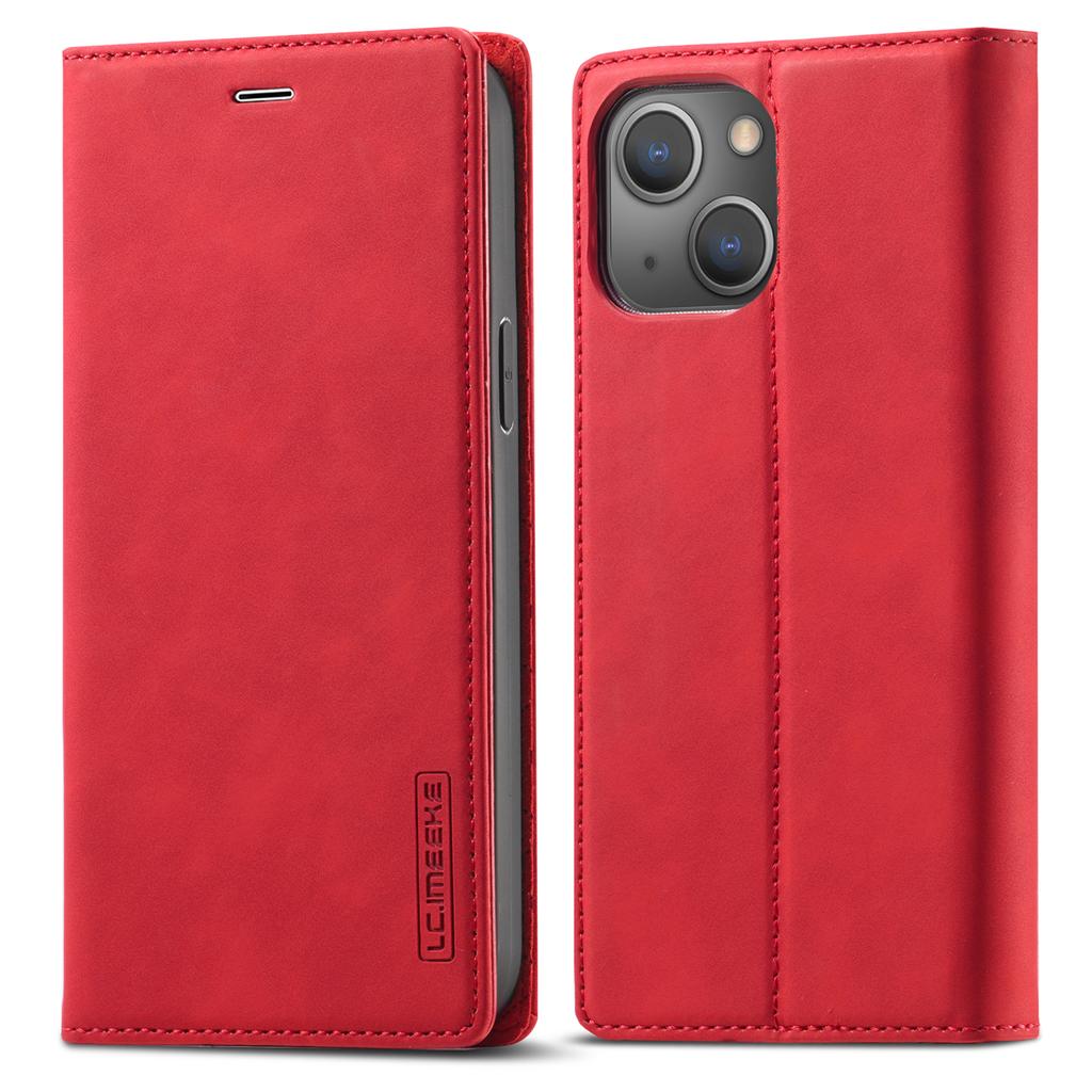 LC.IMEEKE Cell Phone Case for iPhone 15 Plus,Stand Wallet Magnetic Closure Microfiber Leather Phone Cover