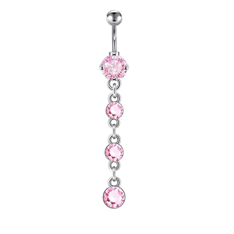 1pc 316L Surgical Steel Dangle CZ Gems Belly Button Ring Cubic Zirconia Drop Pendant Navel Nail Body Piercing Zircon