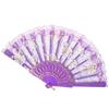 Handheld Ladies Lace Hand Fan Plastic Handle Dance Fan Ornaments Folding Fan  Summer