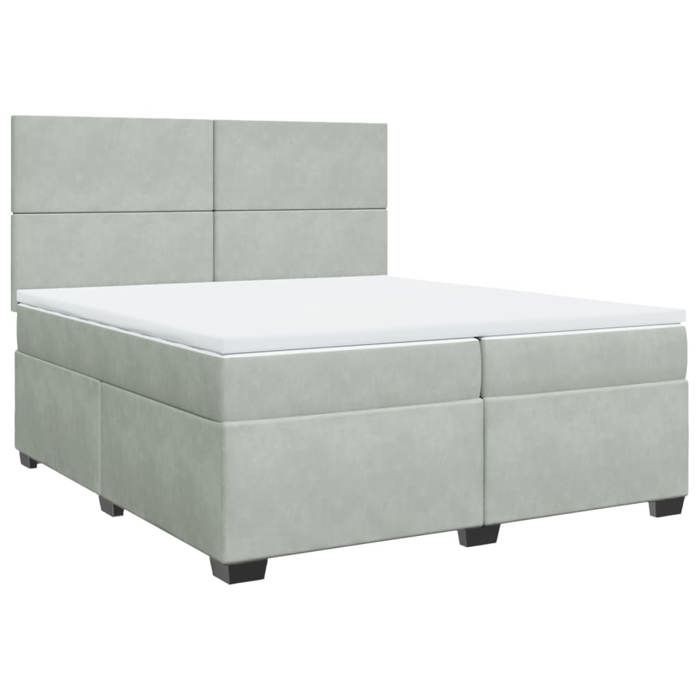 Maison Exclusive - Sommier à lattes de lit et matelas Gris clair 200x200cm Velours