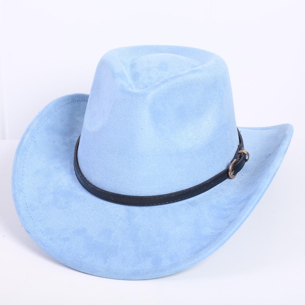 Popular European and American classic suede western cowboy hat men's and women's fashion LO style peach heart cowboy hat