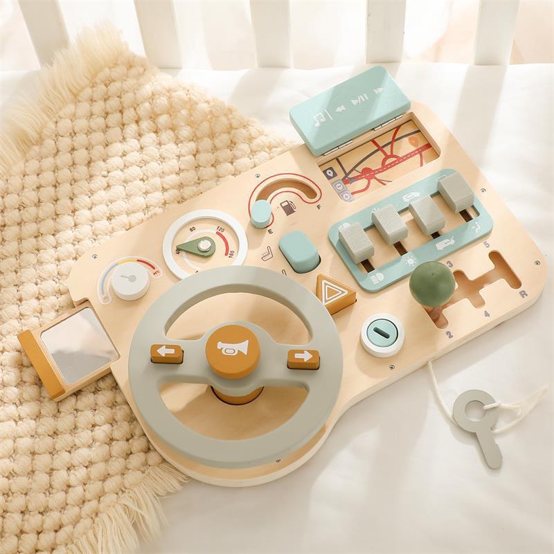 Baby Holzspielzeug Auto Fahrsimulation Spielzeug Kinder Früherziehung Multifunktionales Entwicklungsspielzeug Kindergeschenk