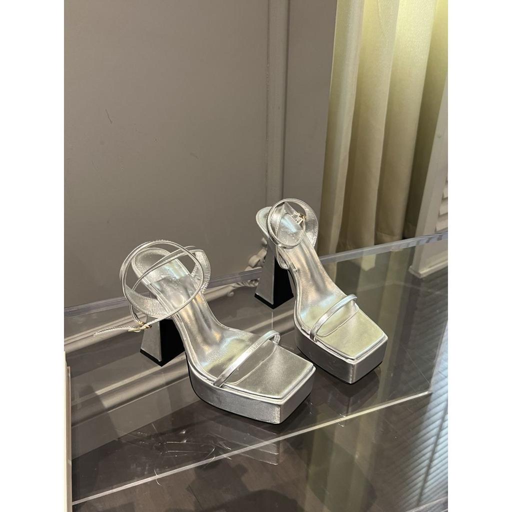 European and American style with thick sole women's summer thick heel hate sky high waterproof table small man height increase super high heels sandal