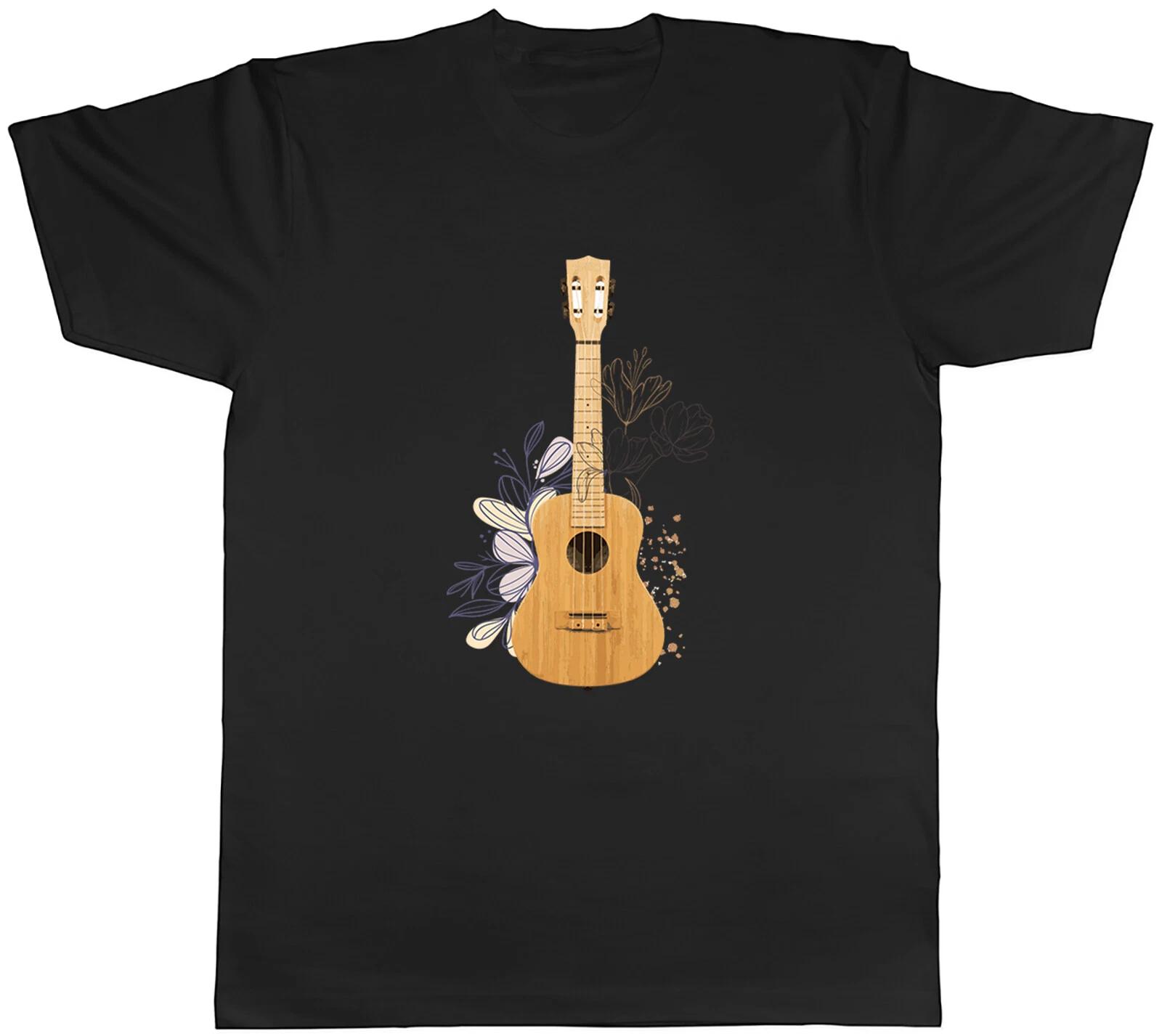 Ukulele Guitar Mens T-Shirt Guitarist Musical Instrument Player Tee Gift M