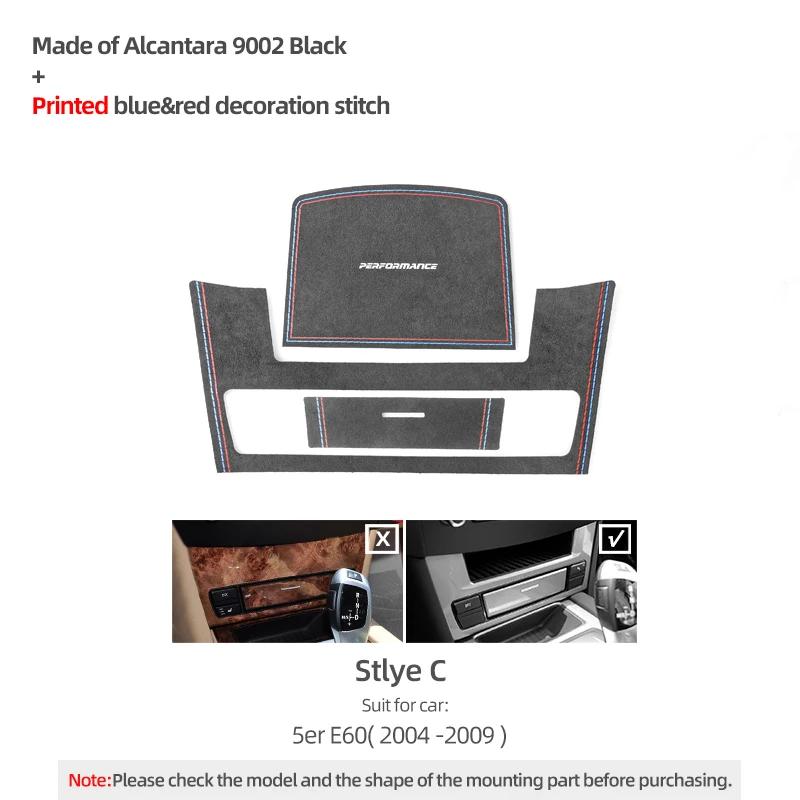 Betterhumz Para BMW Serie 5 E60 2004-2009 Panel de Consola Central del Coche Caja de Almacenamiento Almohadilla Embellecedor Hecho de Alcantara Accesorios de Interior