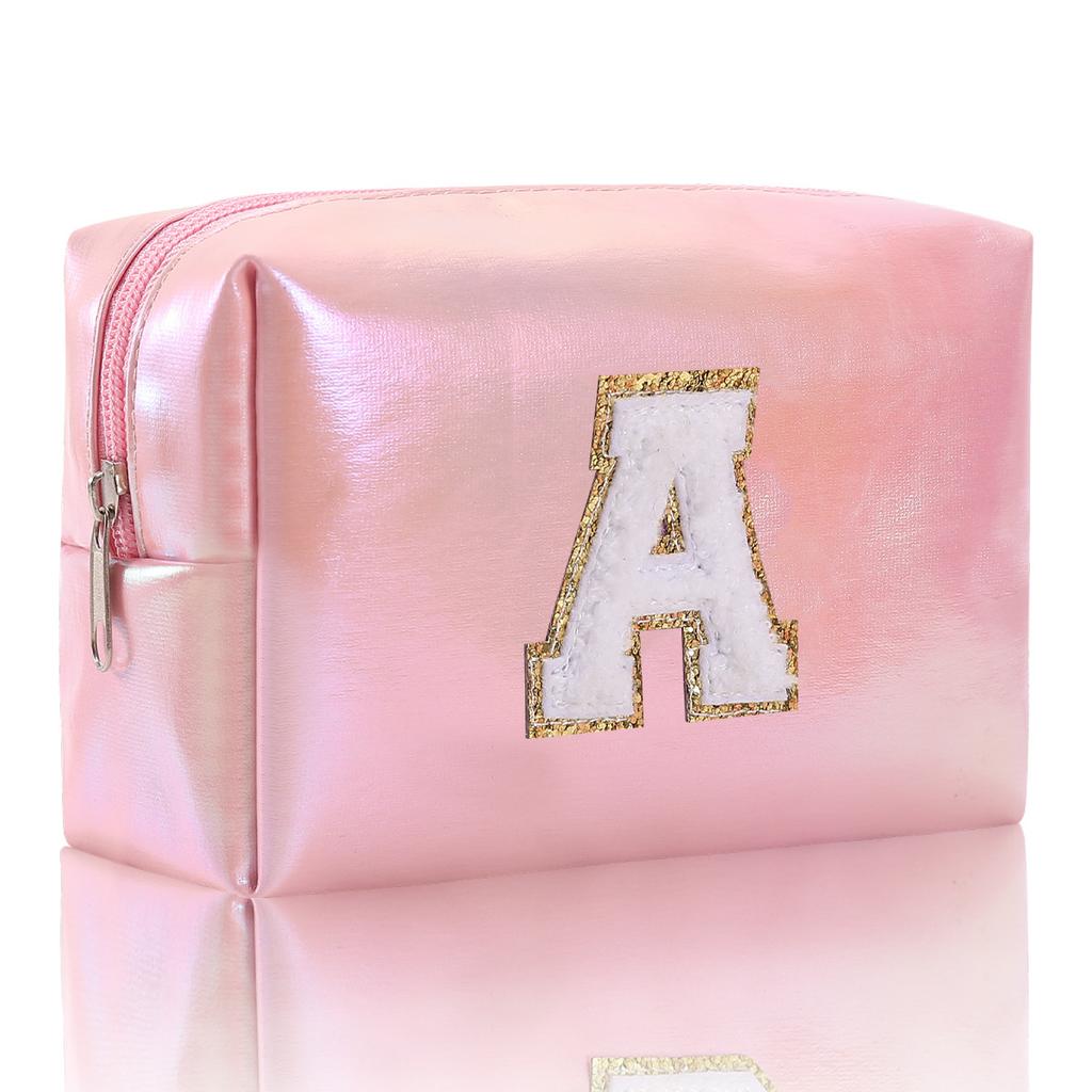 Octagon Bag Embroidery Alphabet Makeup Bag Large Capacity Toiletry Bag Travel Storage Bag Clutch Bag