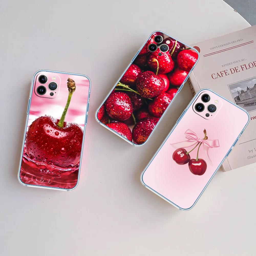 LO24 Cherry fruit Transparent Phone Case for Motorola Moto G40 G04 G05 One Ace Action Fusion + Plus Hyper Macro Vision Zoom