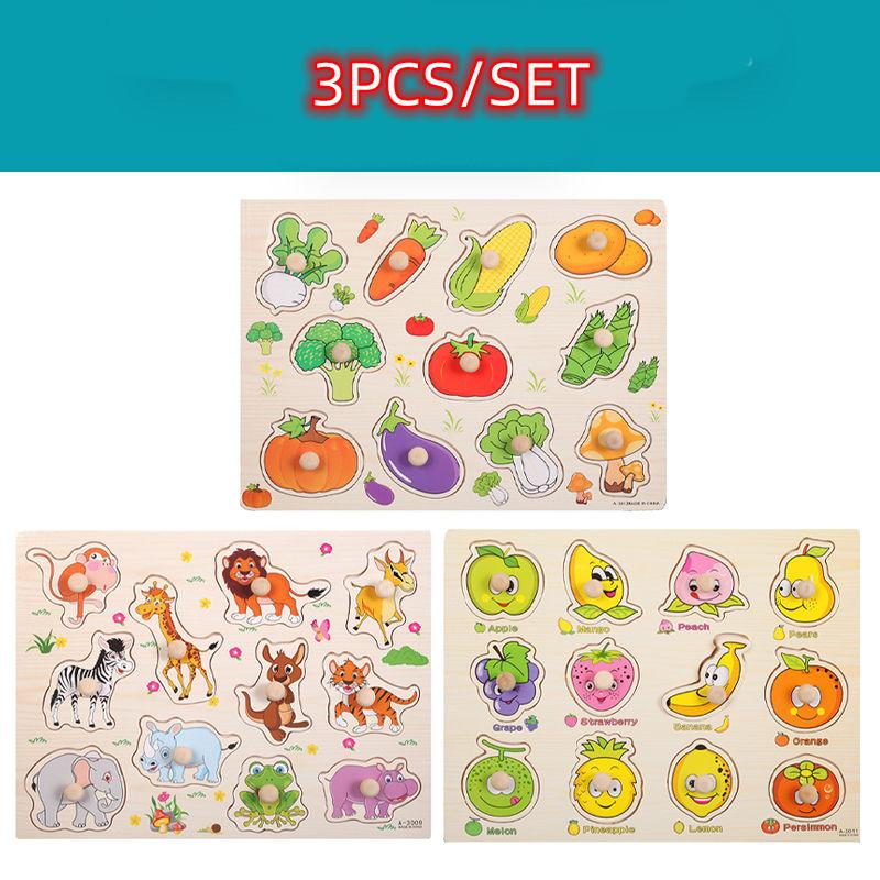 Montessori Baby Puzzle Educational Toys For Children Baby Game Puzzle Board Jigsaw Child Puzzle Wooden Puzzles For Kids 2 3 Year