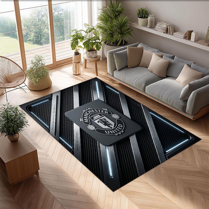 Manchester United Geprint Flanellen Vloerkleed Niet-Glijdend Zacht Polyester Vloerkleed Binnen Decoratie Mat voor Slaapkamer Woonkamer Bank